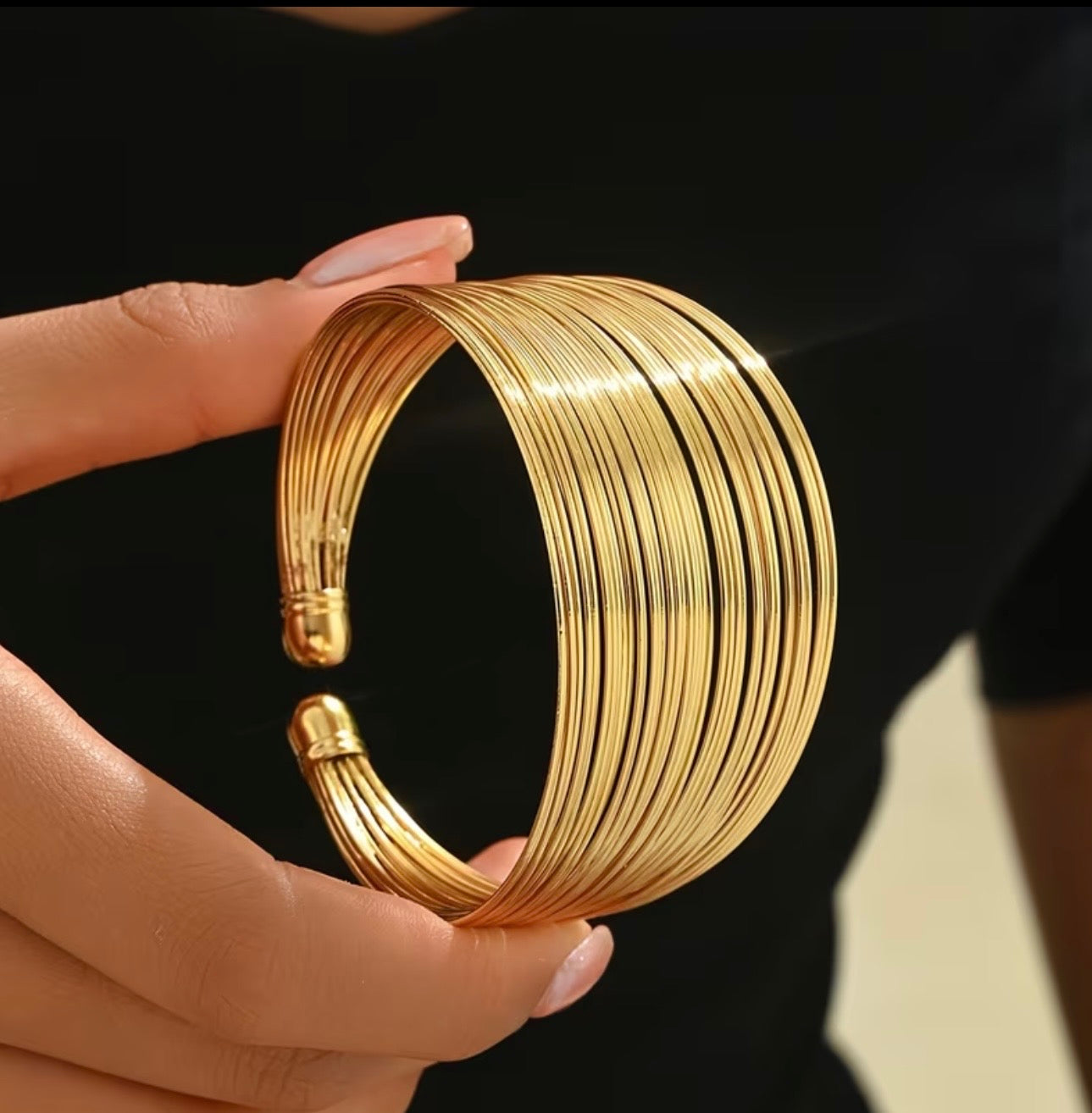 Layered Wire Cuff Bracelet