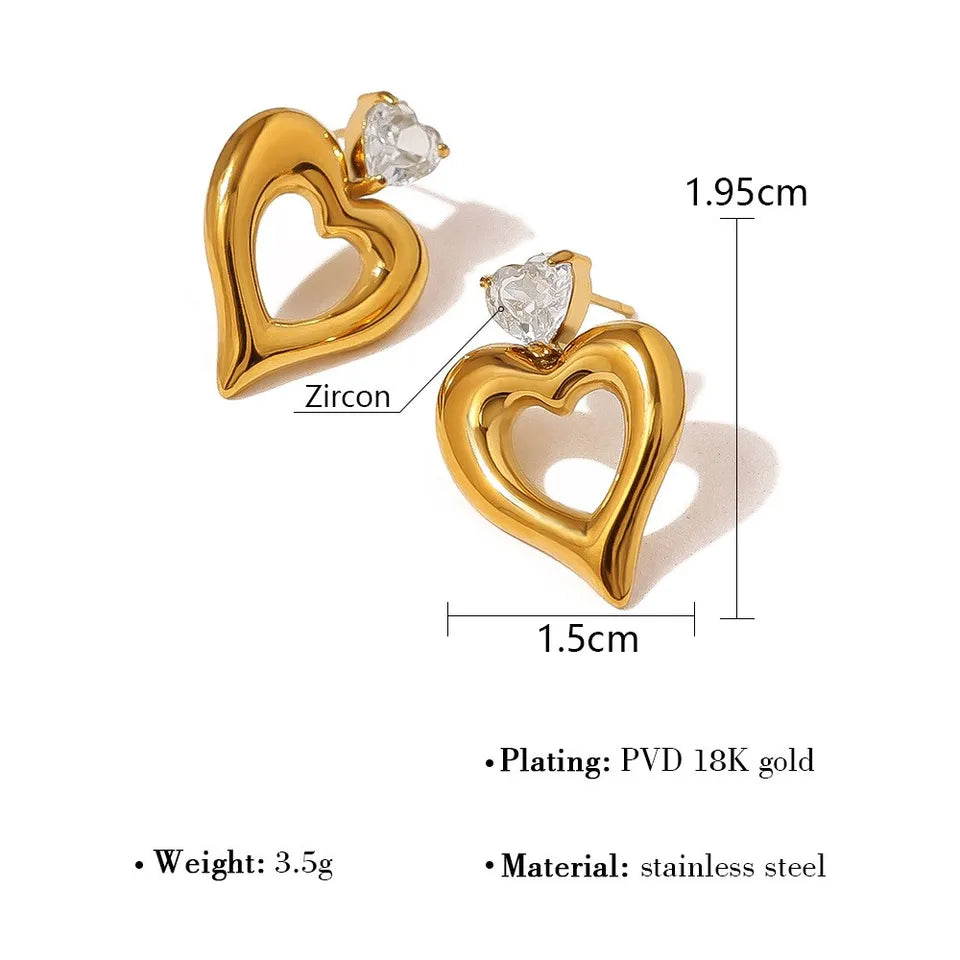 The Crown Heart Earrings