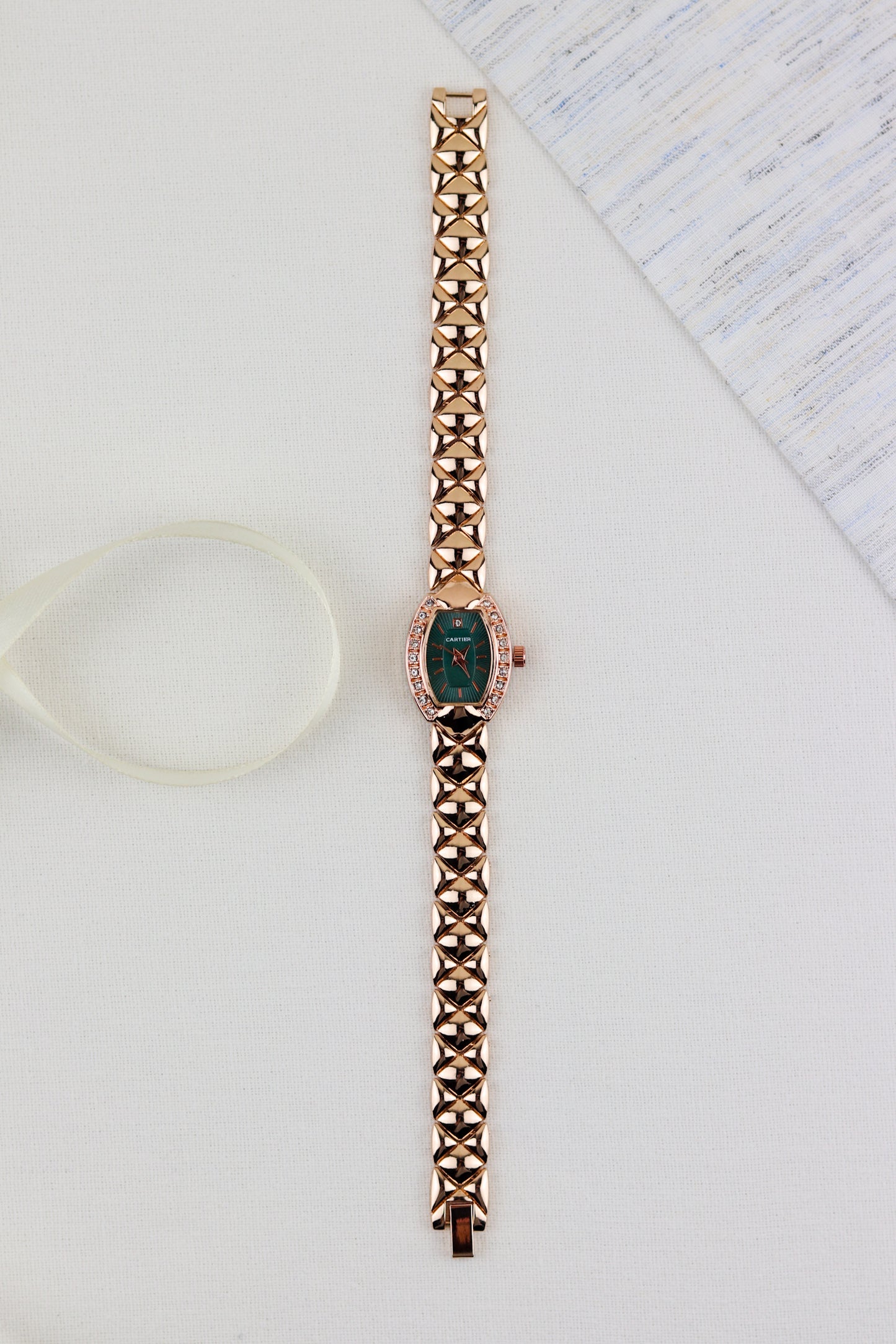 Cartier Emerald Rose Elegance Watch