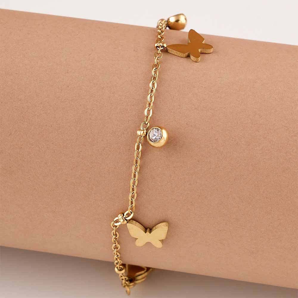 Butterflies Bling Chain Bracelet
