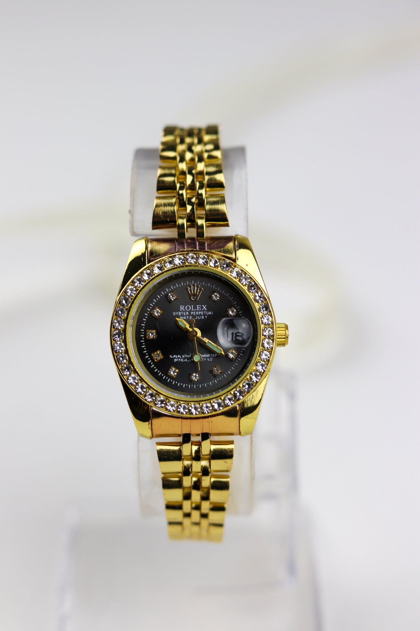 Rol-ex dateJust Golden - Black Dial Watch