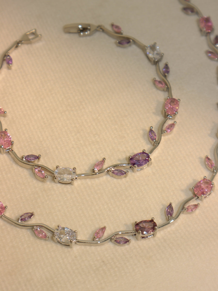 Tulip Floral Vine Silver Set