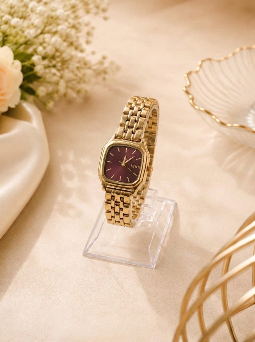 IEKE Burgundy Square Women Watch