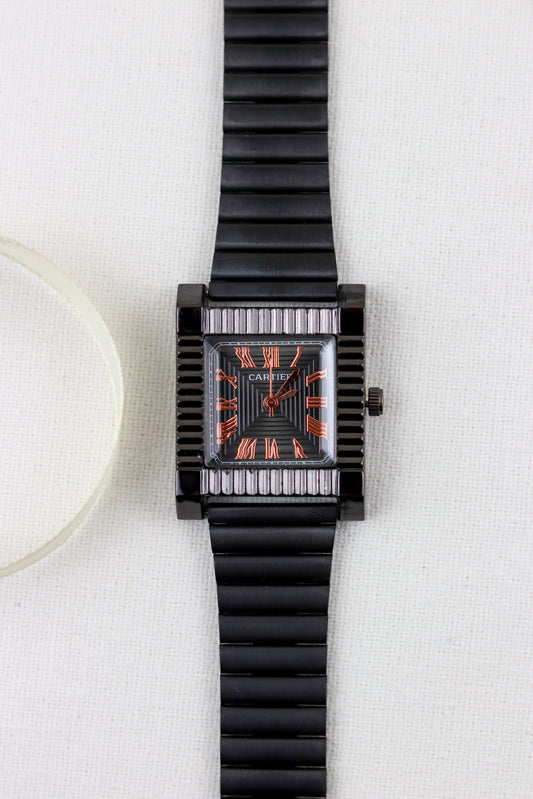 Hermes Full Black  Square Sparkle Watch