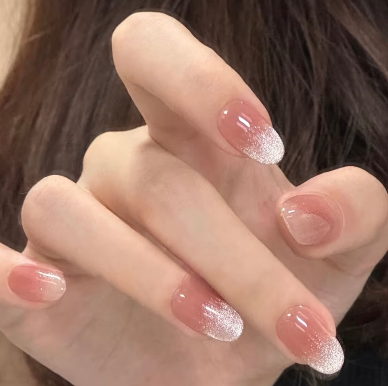 Pink blush almond-shaped 24pcs Press-on Nails