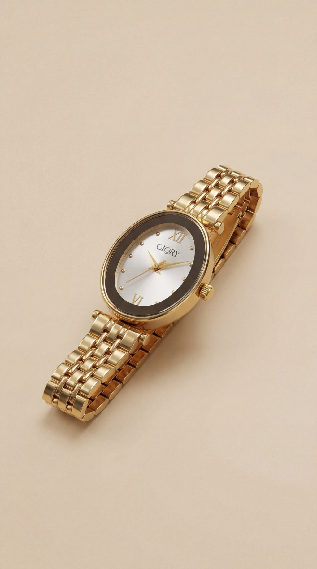 Glory Oval Women Watch - Golden
