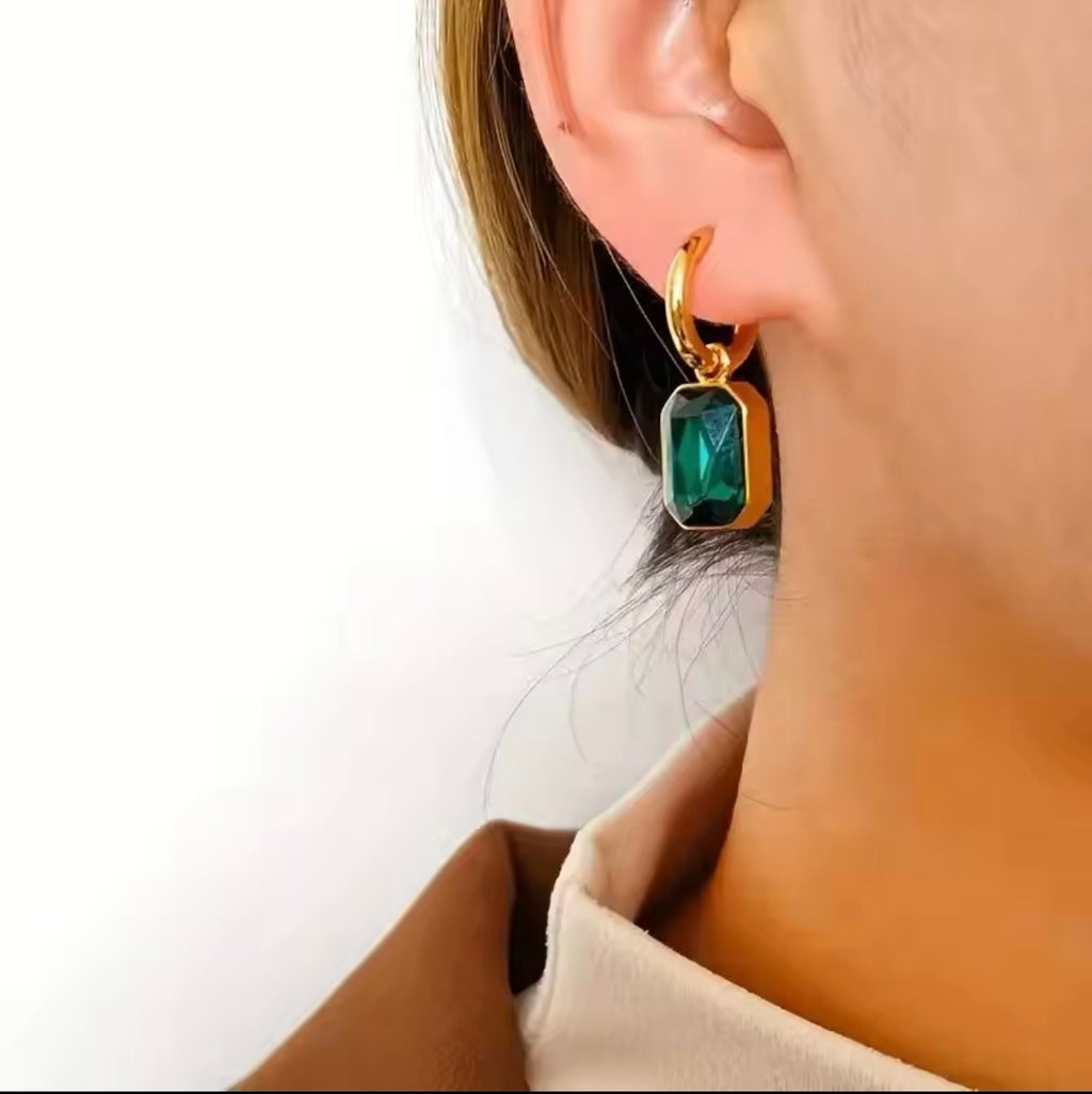 Emerald Hanging Earrings