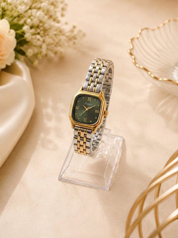 Sunliflex Emerald Vintage Square Women's Watch - Green