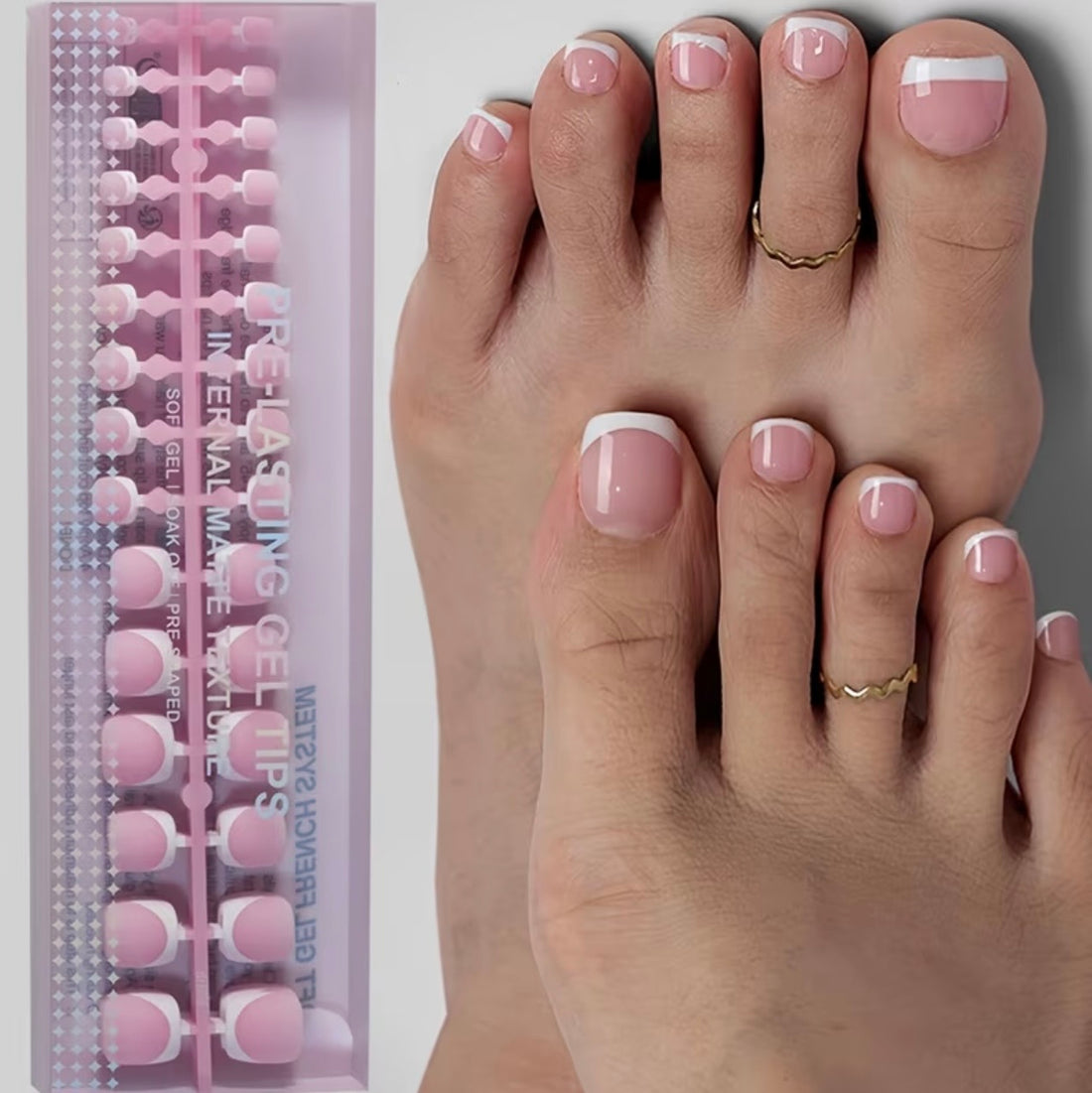 Short Square Toenails 24pcs Press-ons
