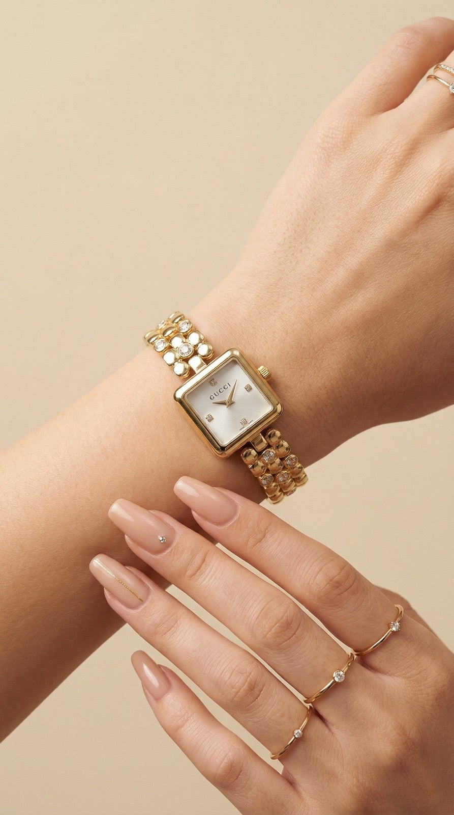 Gucci Square Golden Women Watch