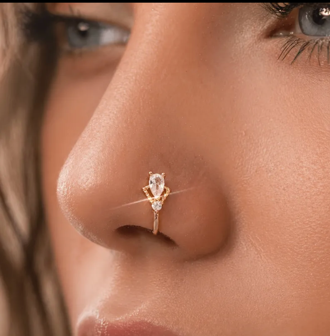 Tear Drop Pearl Nose Ring – Elegant Stainless Steel Pearl Nose Ring for Women in Pakistan