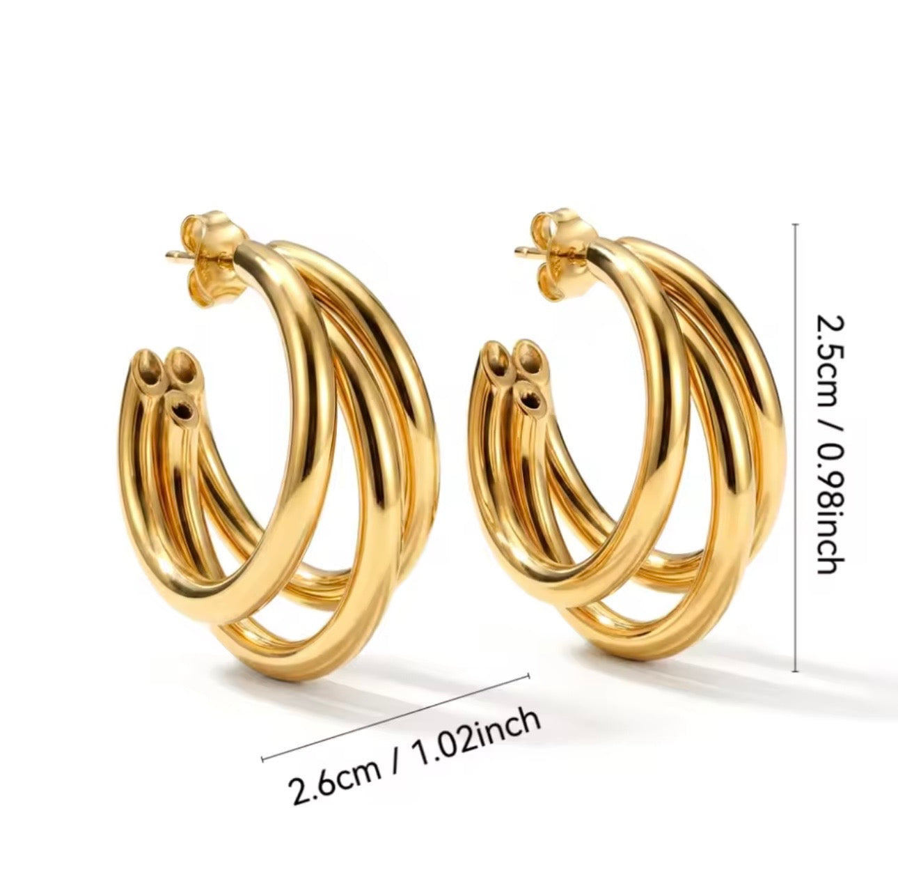TriHoop Earrings for Women | Triple Hoop Earrings Pakistan