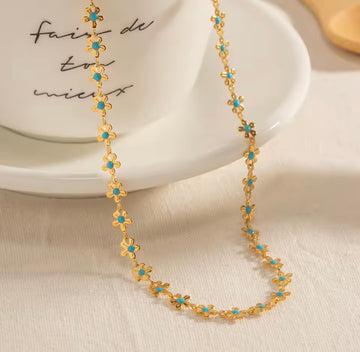 Turquoise Flower Necklace