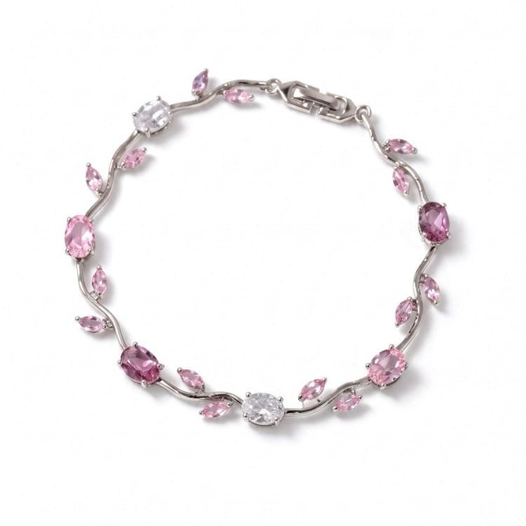 Tulip Floral Vine Silver Bracelet | Elegant Floral Bracelet Pakistan