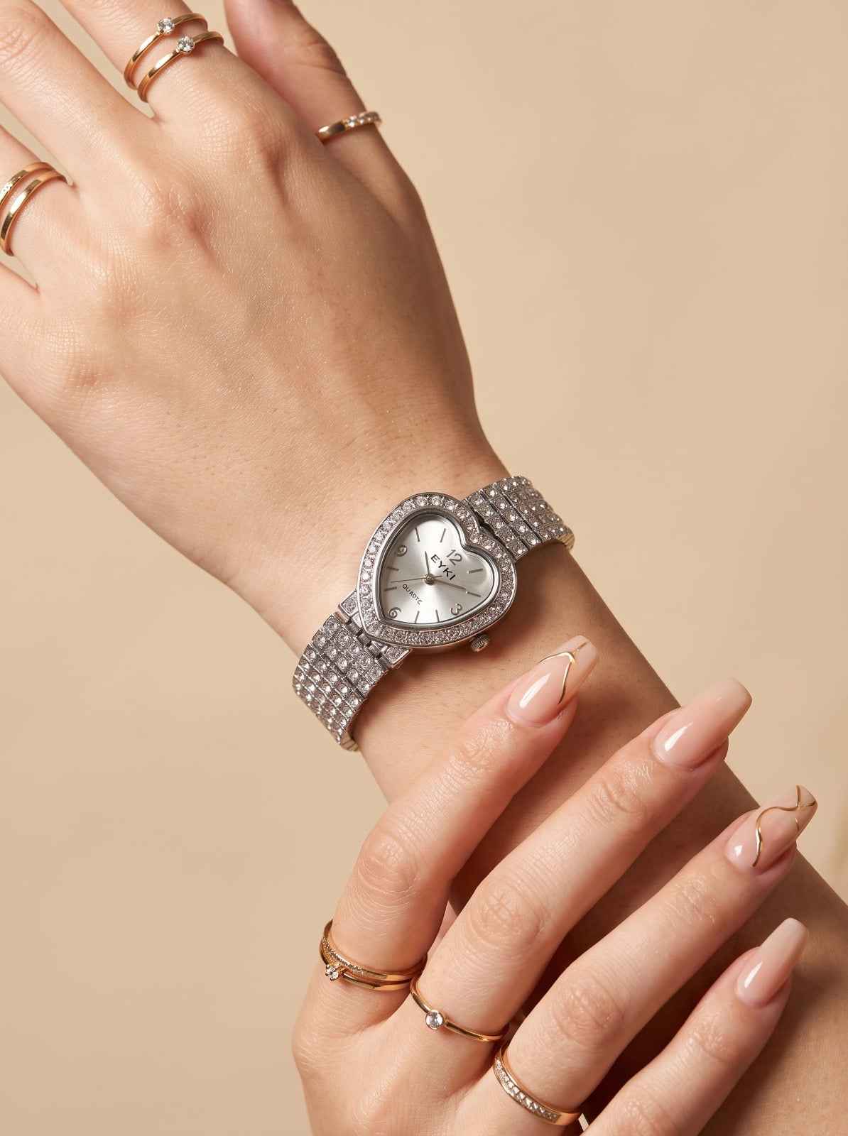 Eyki Love O'Clock Stainless Steel Watch - Silver