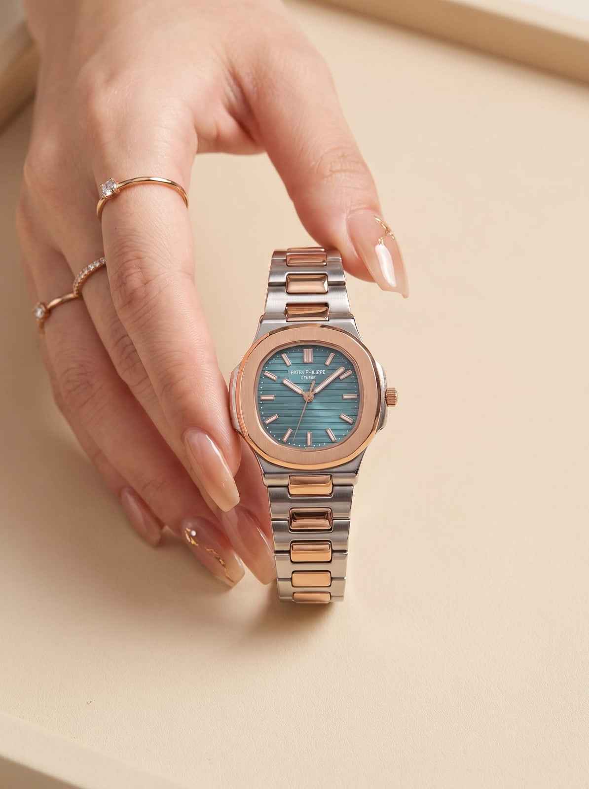 Patek Two-Tone Green Dial Women Watch