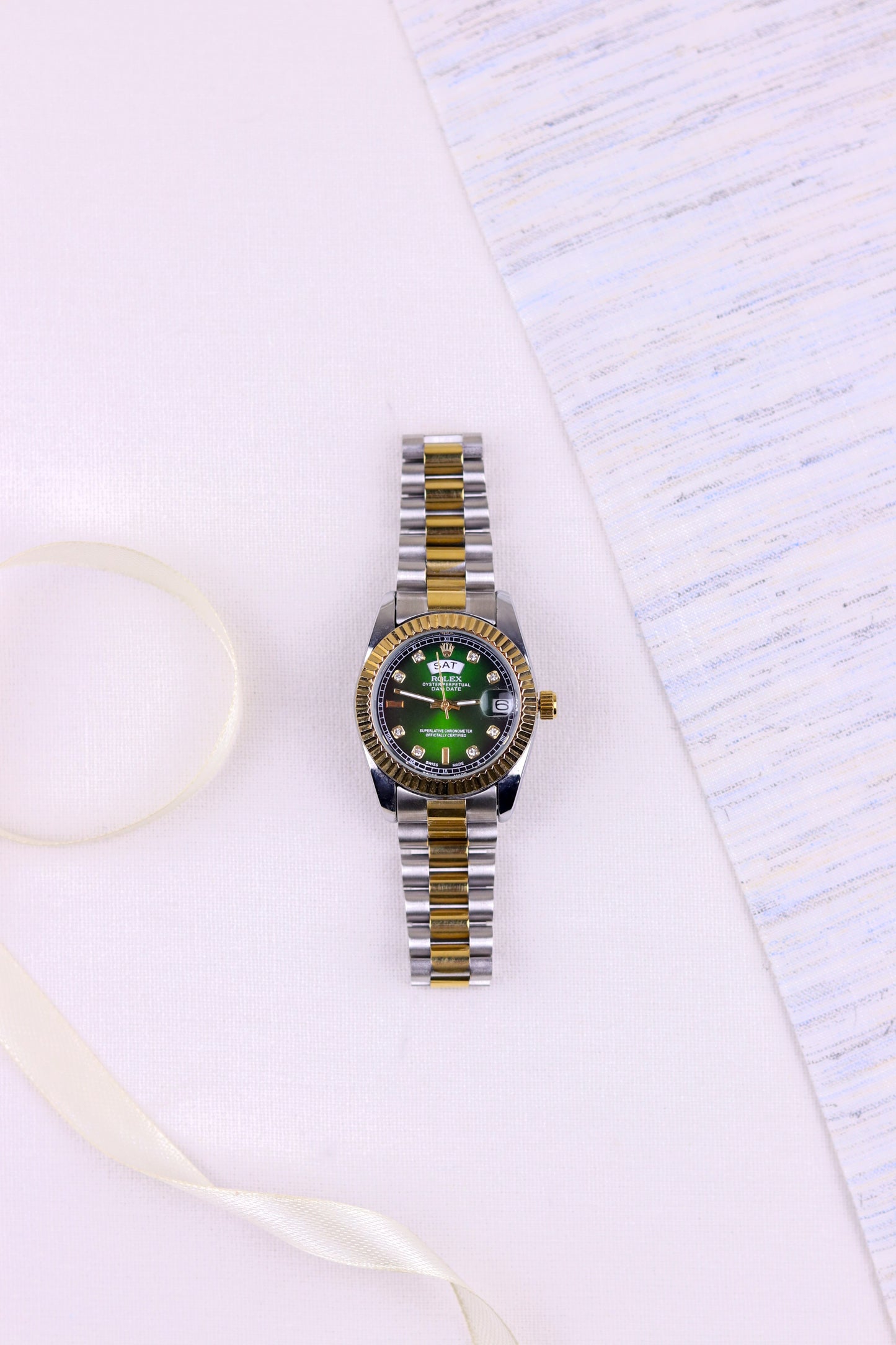 Ro-lex Green Majesty Day-Date Watch