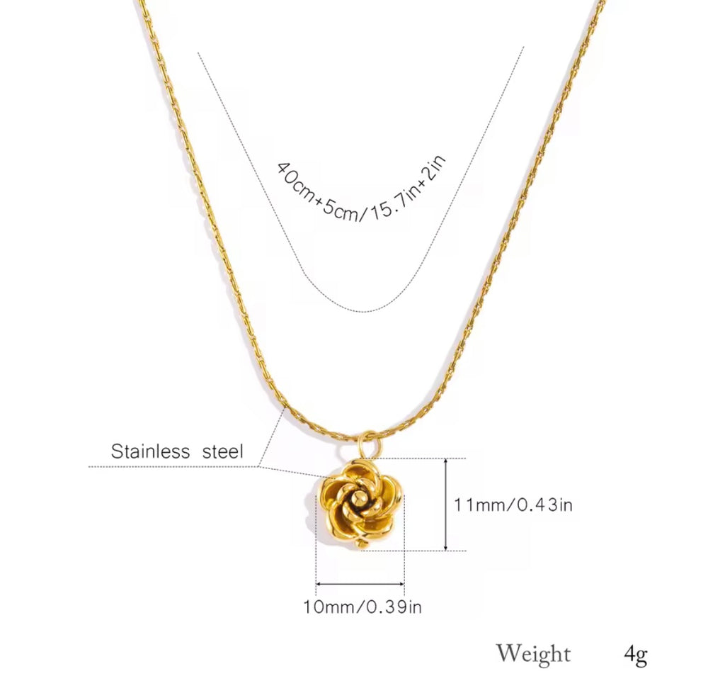 Rose Shape Gold Necklace