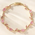 Baby Pink Tulip Golden Bracelet