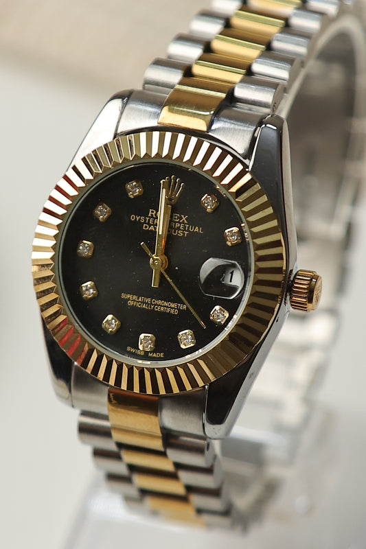 Rol-ex Two Tone Day-Date - Black Dial