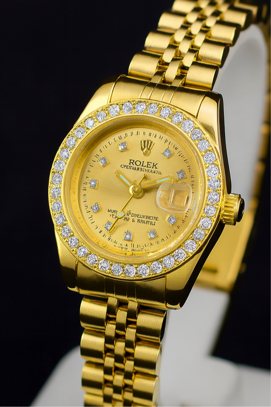 Ro-lex Golden Aura DateJust Watch