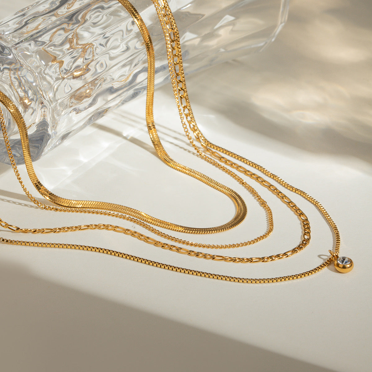Four Layered Gem Necklace