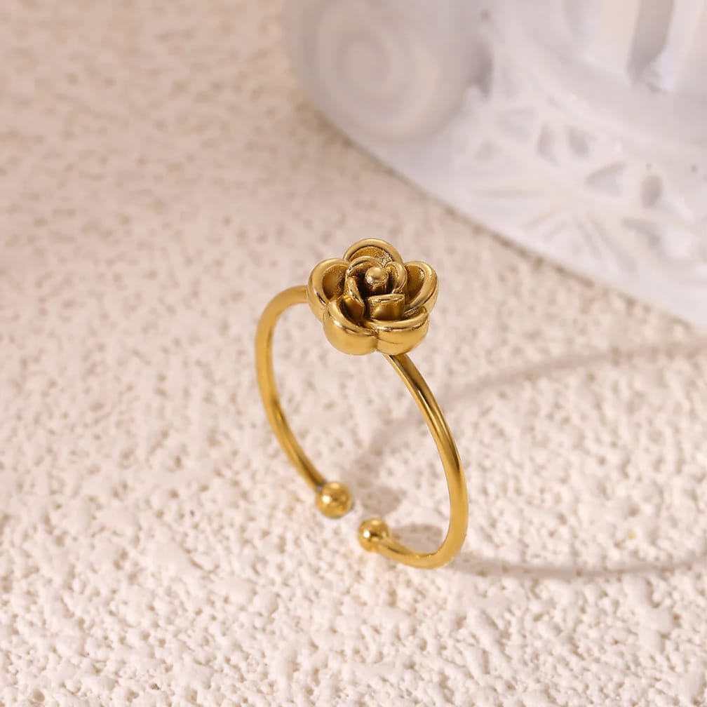 Gold plated Rose Flower Ring