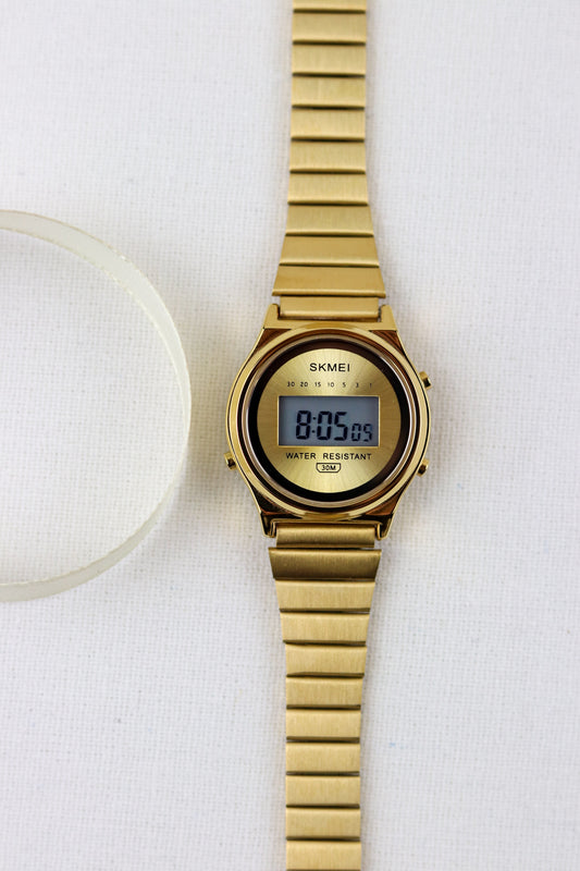 Skmei Classic Golden Digital Charm