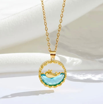 Ocean Whale Pendant Necklace – 18K Gold Plated Stainless Steel Necklace for Women in Pakistan