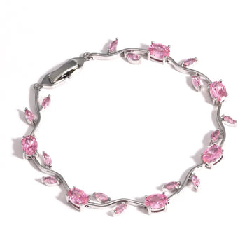 Baby Pink Tulip Silver Bracelet