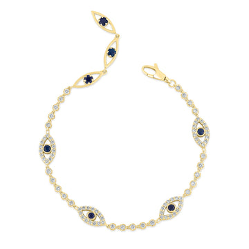 Evil Eye Bracelet – 18K Gold Plated Protective Charm Bracelet for Women