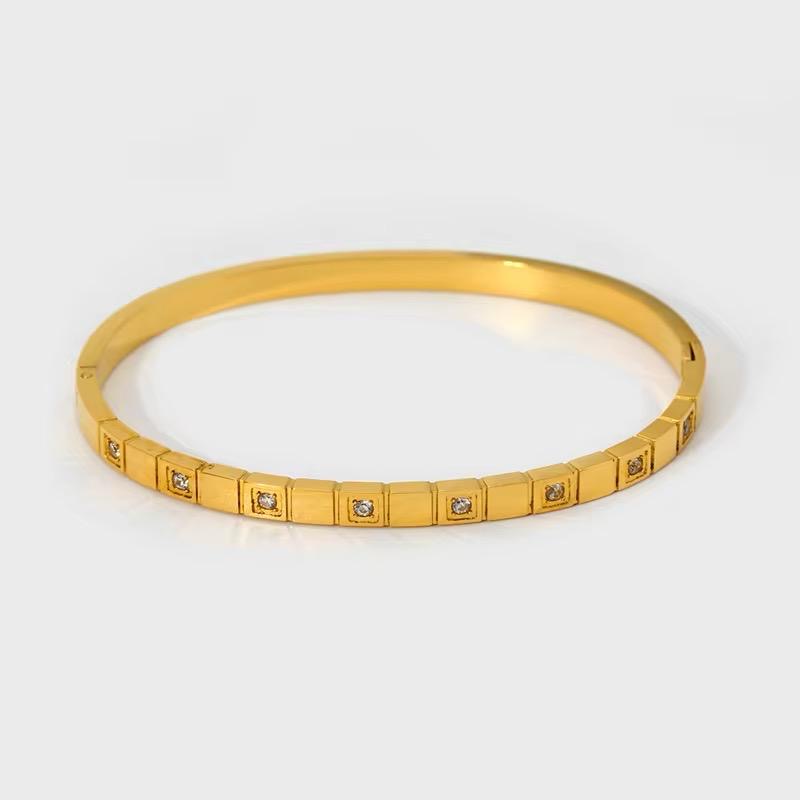 Minimalist White Filled Bangle