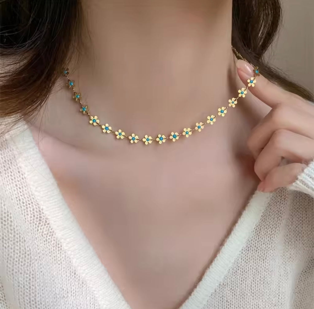 Turquoise Flower Necklace