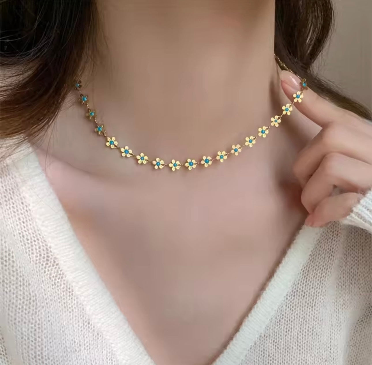 Turquoise Flower Necklace