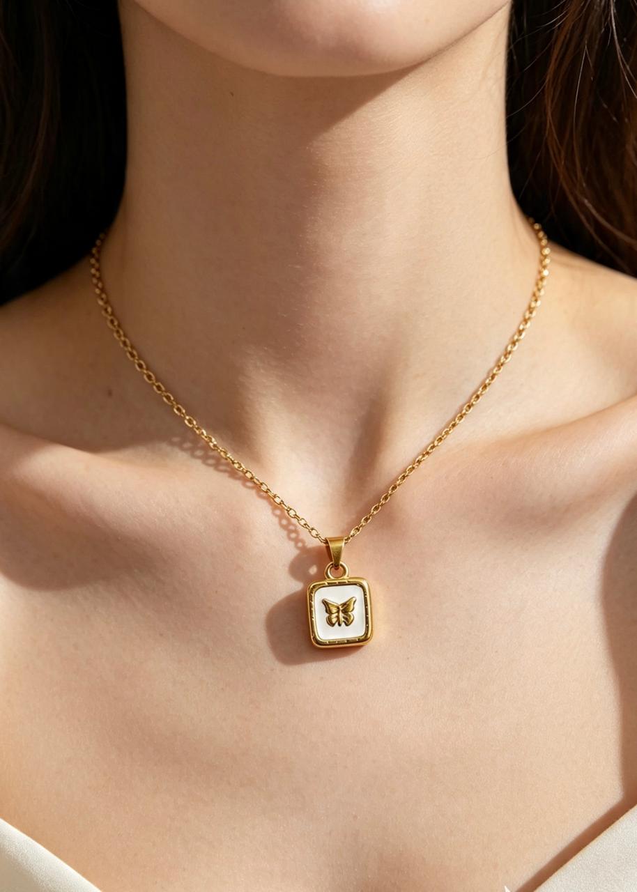 Butterfly Square Necklace