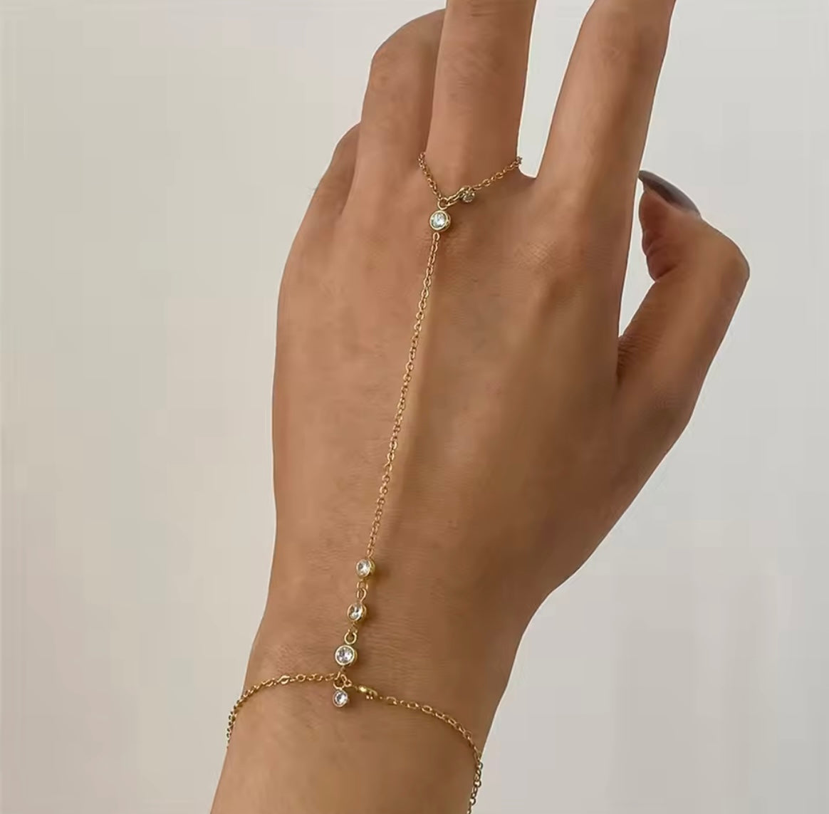 Diamond Chain Layered Ring Bracelet
