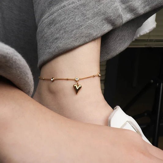 Heart and Stone Anklet