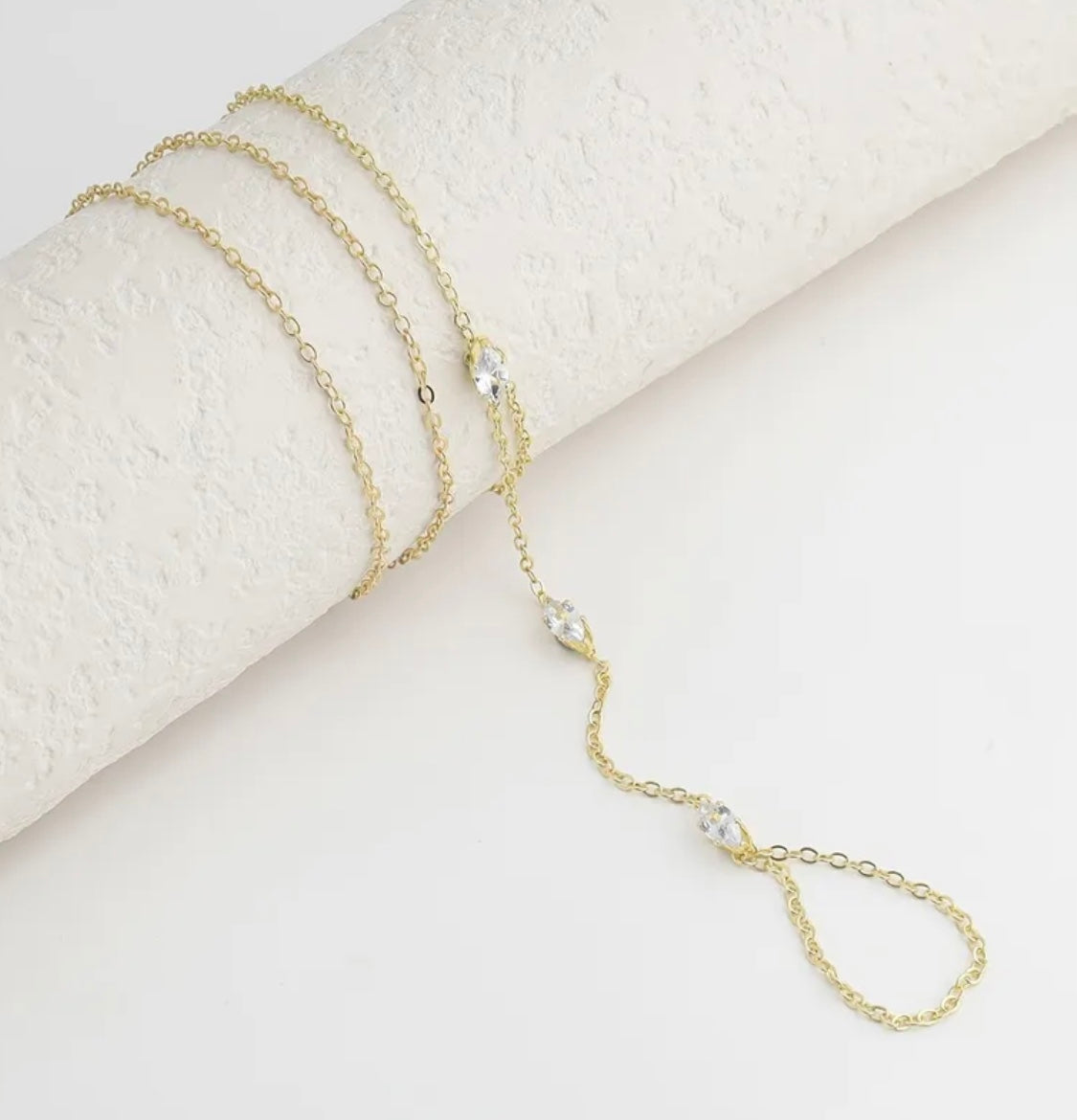 Multi Layer Finger Bracelet – 18K Gold Plated Stainless Steel Hand Harness Bracelet for Women in Pakistan