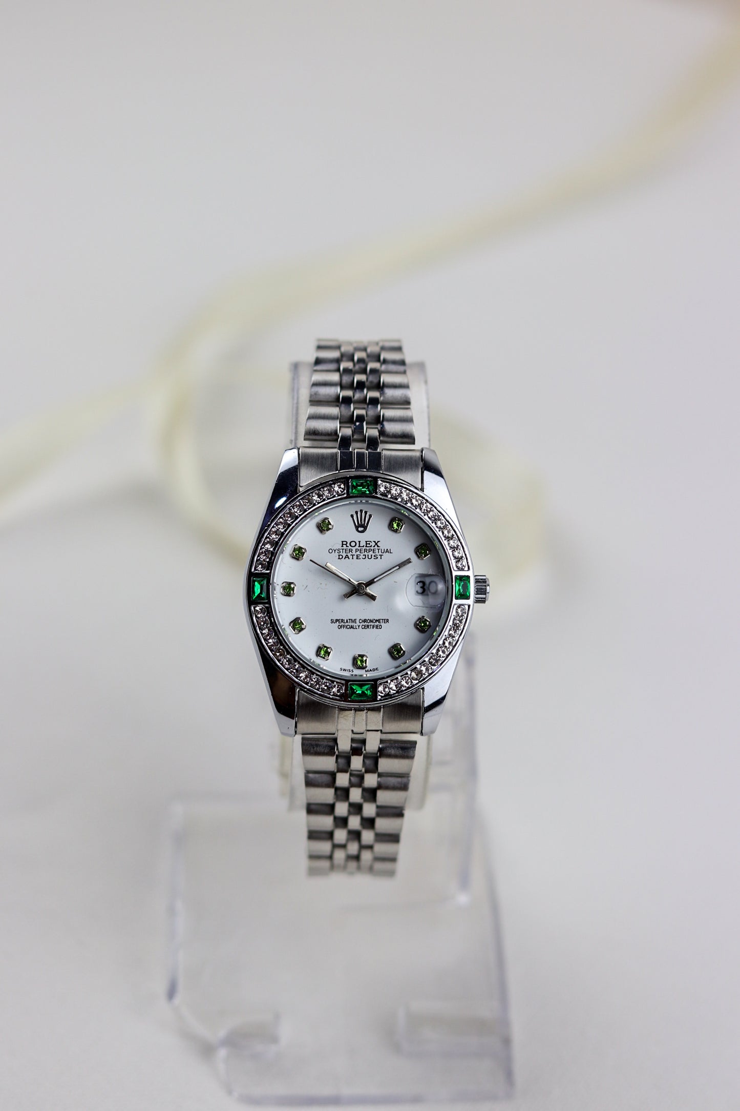 Ro-lex Lady Datejust Emerald Watch