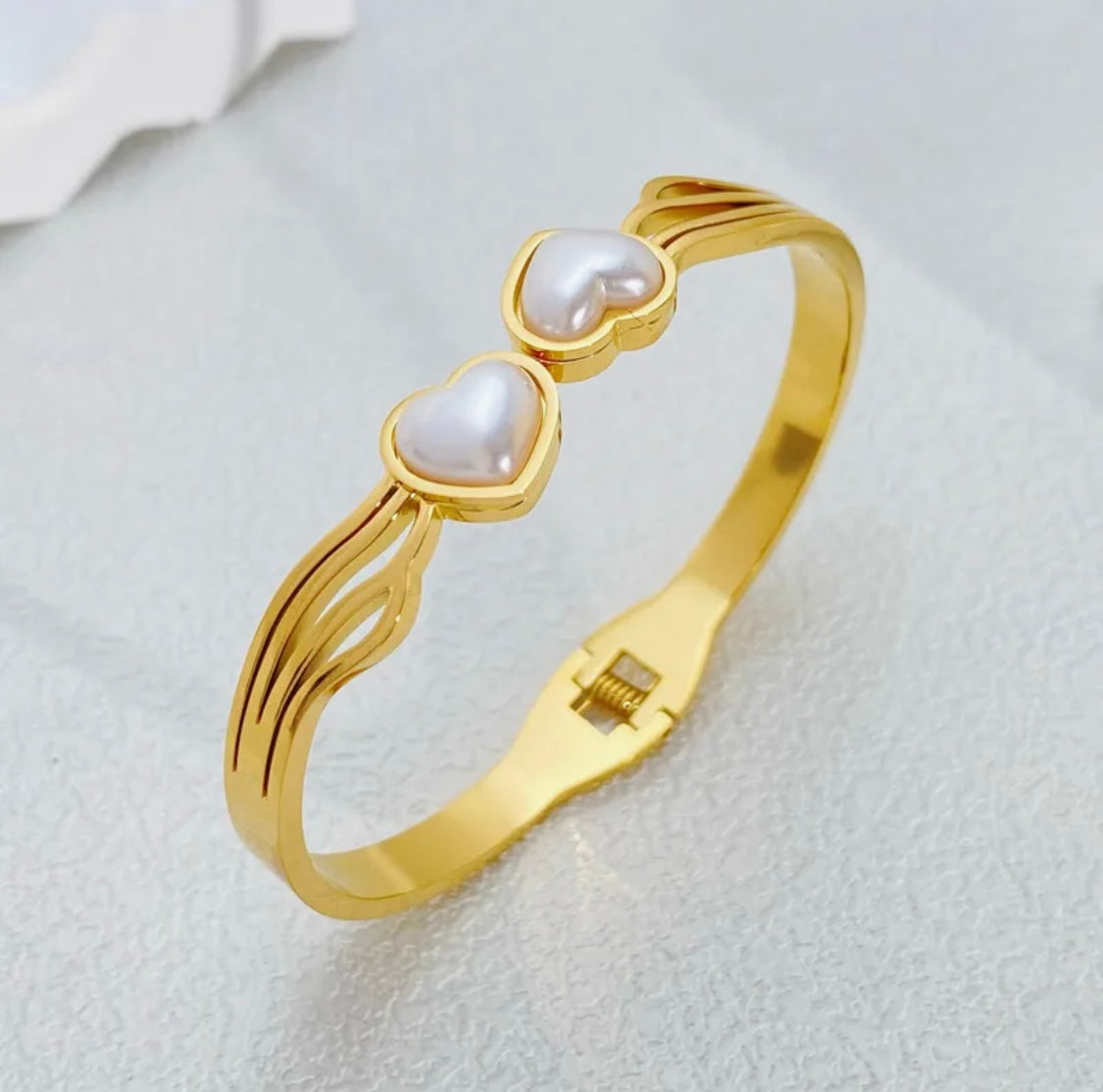 Double Heart Bangle