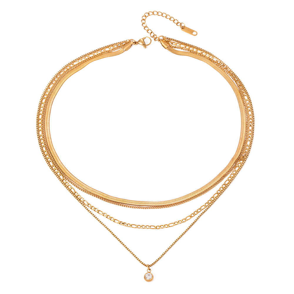 Four Layered Gem Necklace