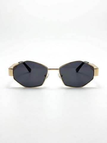 Valen Gold Geometric Sunglasses