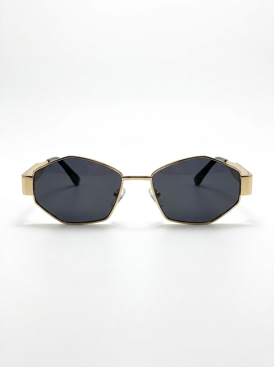 Valen Gold Geometric Sunglasses