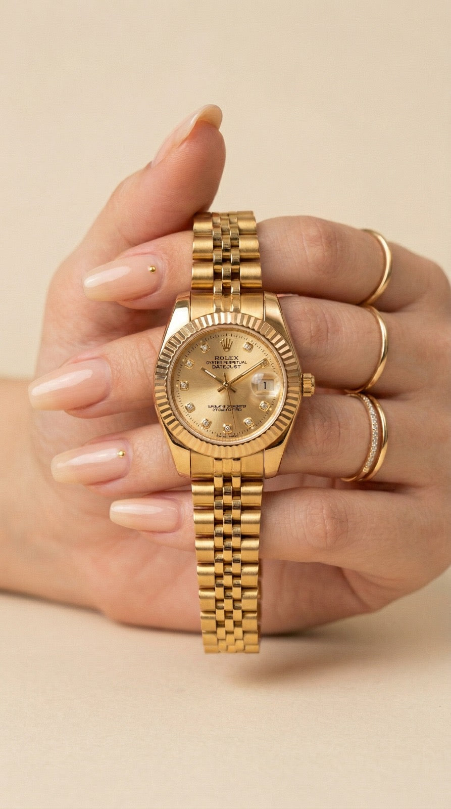 Rolex Gold Datejust Women Watch