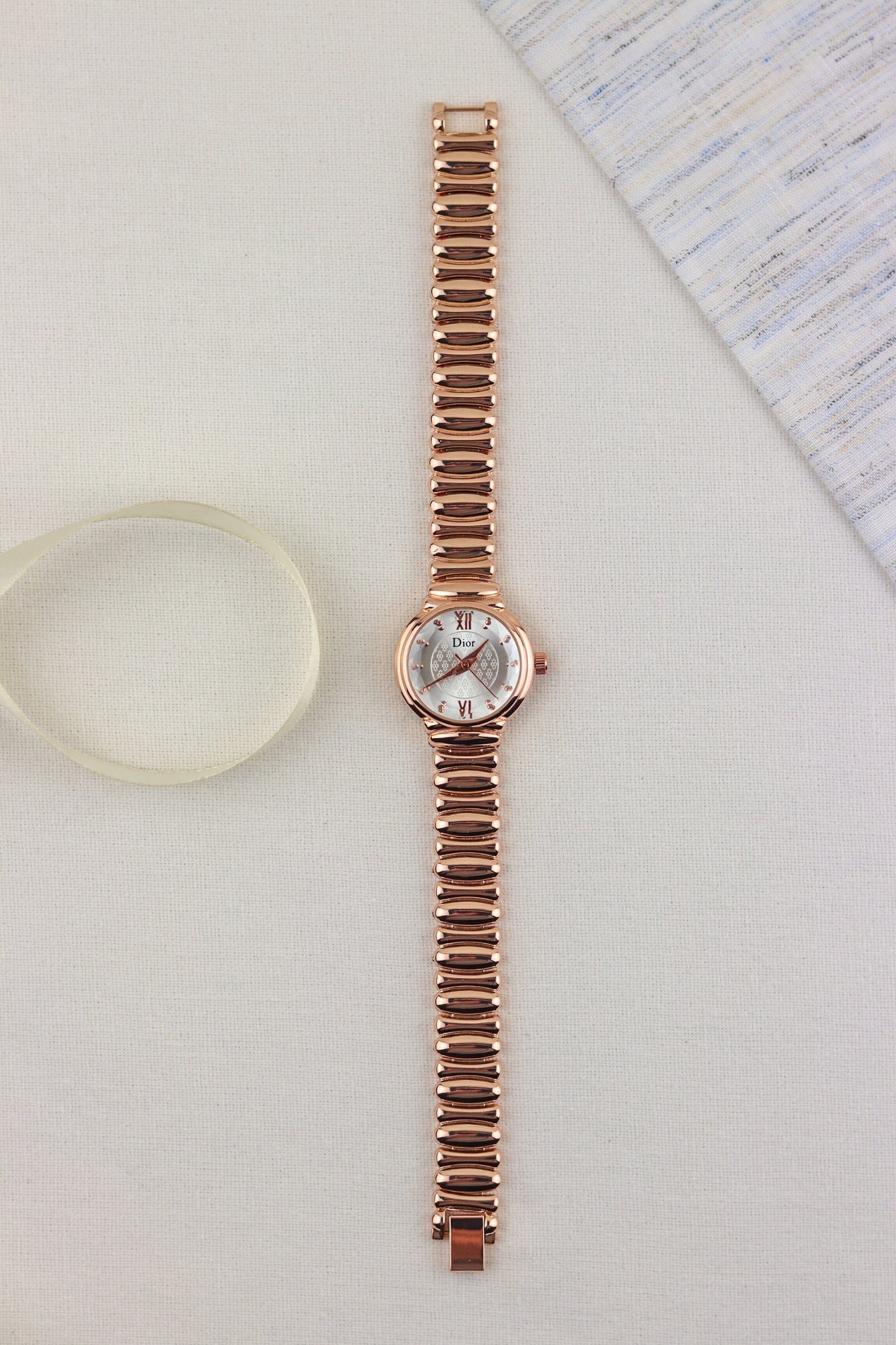 Dior White Rosewood Timepiece Watch