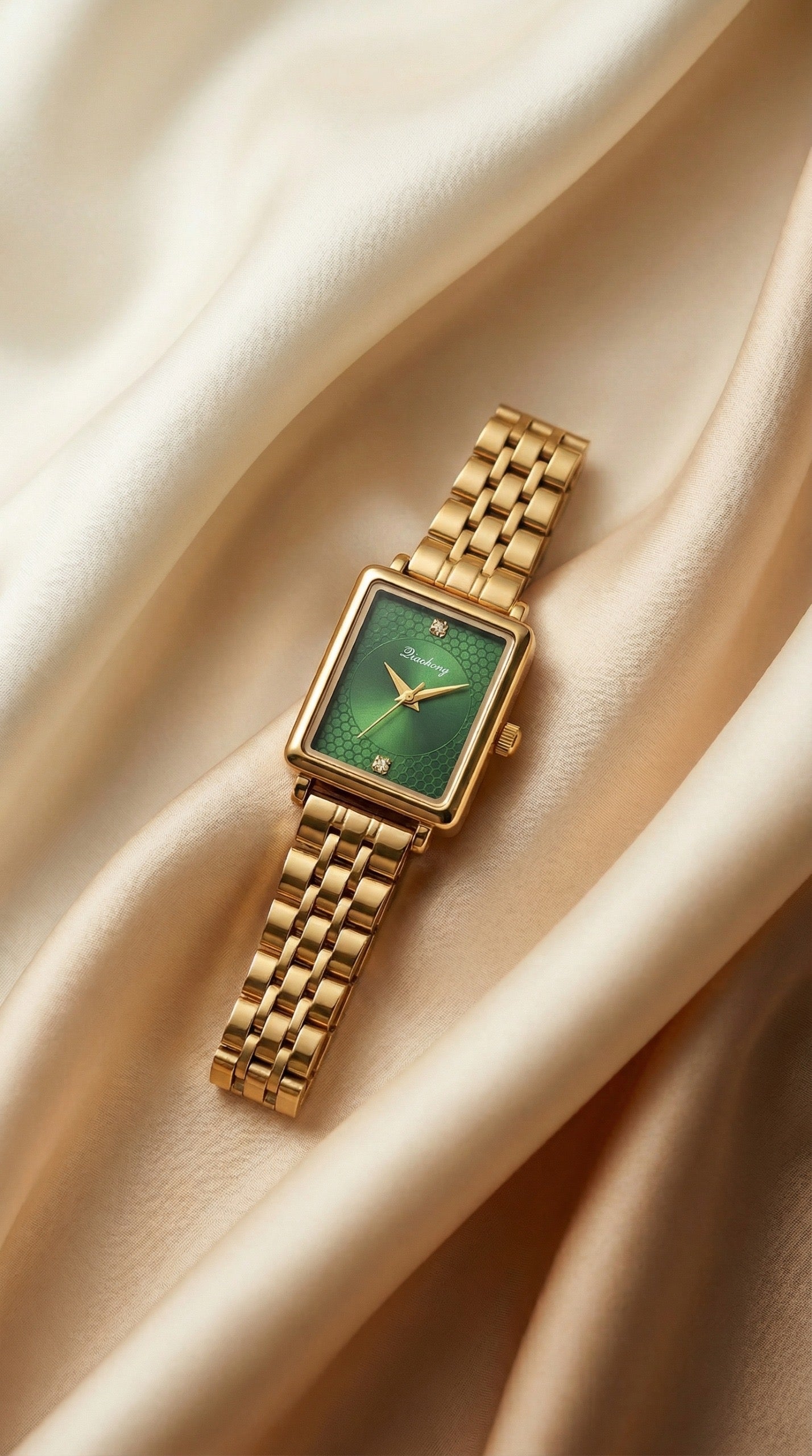 Gold-Leaf Emerald Women Watch