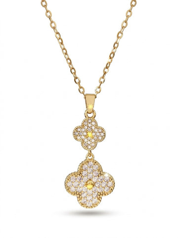 Double Clover Gold Necklace – 18K Gold Plated Stainless Steel Lucky Clover Necklace Pakistan