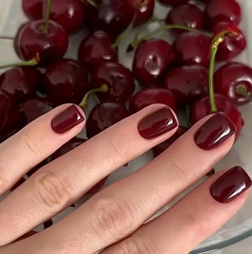 Red Square Shaped 24pcs Press-on Nails
