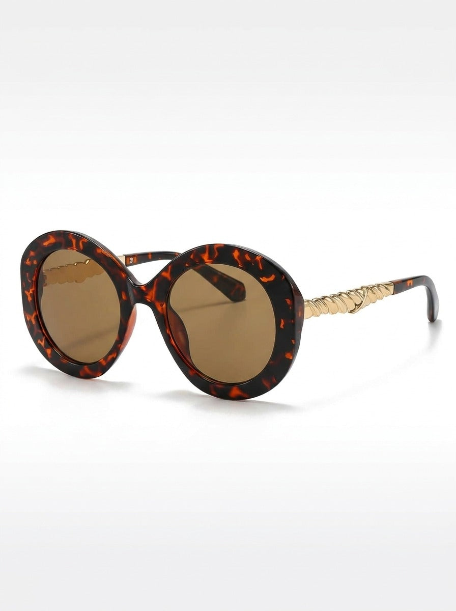 Seraphina Tortoise Round Sunglasses
