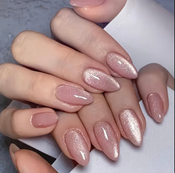 Nude Pink Almond Shape 24pcs Press-on Nails